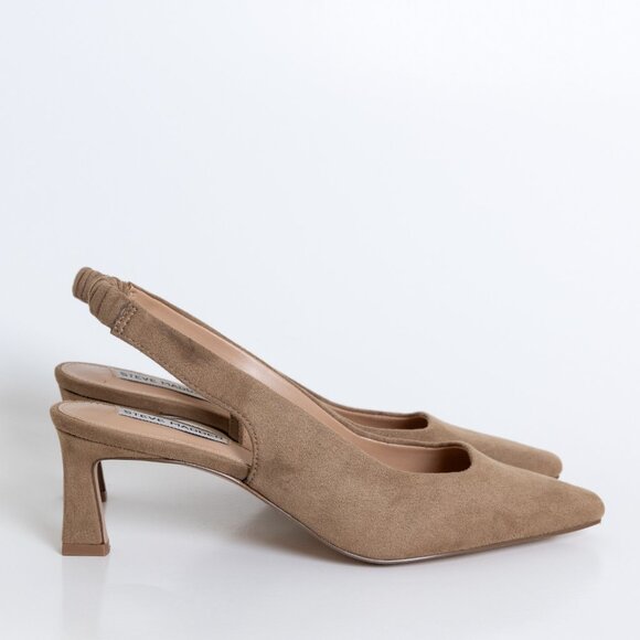 Steve Madden Giorgie Taupe Slingback Heels - Picture 2 of 14